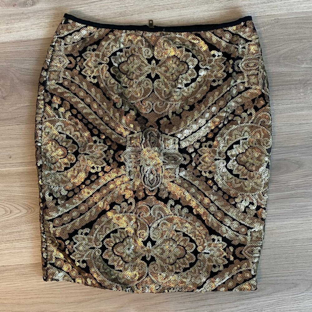 Nordstrom Lily White Gold Sequin Mini Skirt